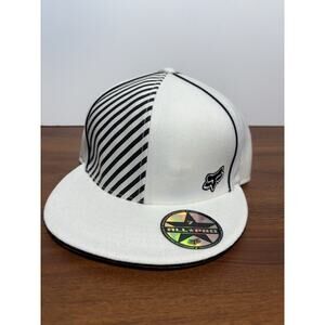 Fox Racing Hat Cap Fitted Mens Size 7 White Nice Design
